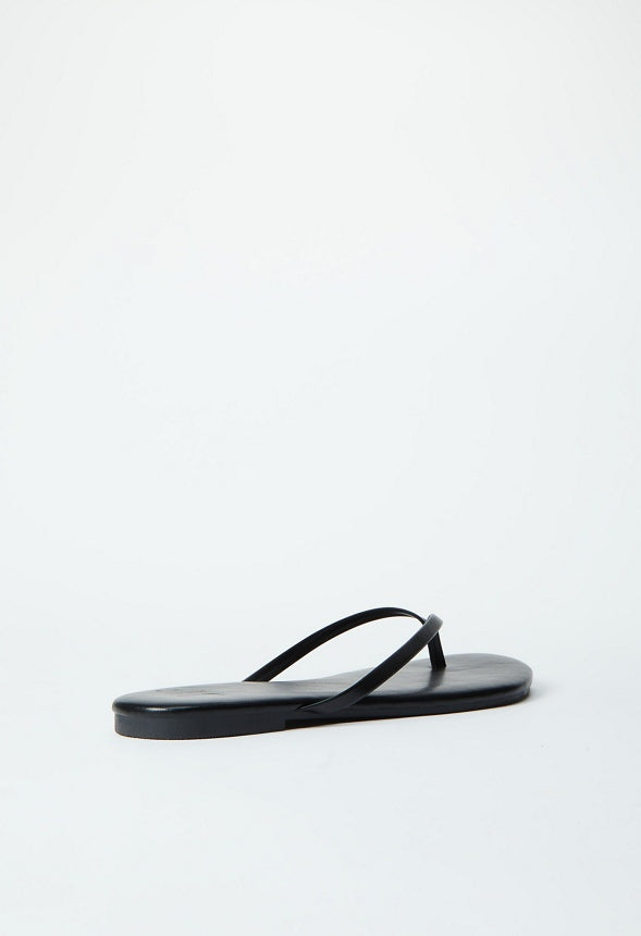 Layla Flat Thong Sandal Black Caviar