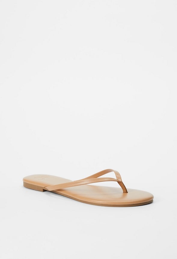 Layla Flat Thong Sandal Light Tan