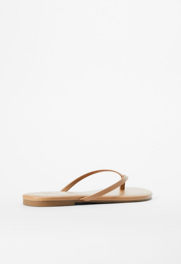 Layla Flat Thong Sandal Light Tan