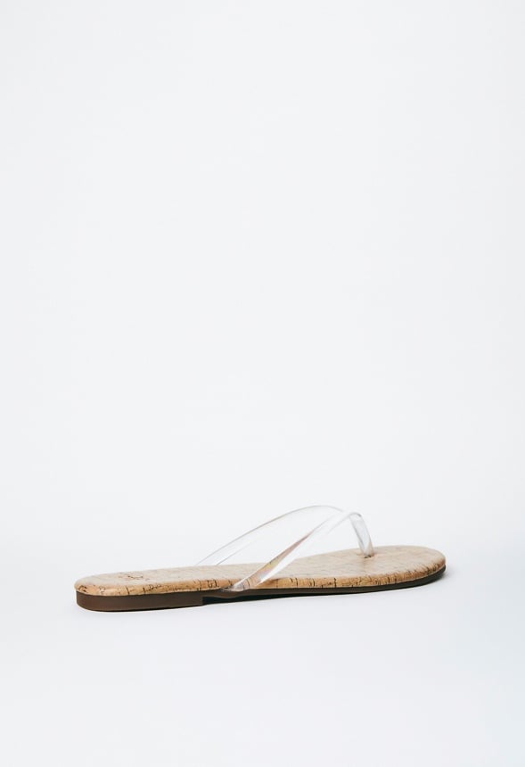 Layla Flat Thong Sandal Clear/Cork