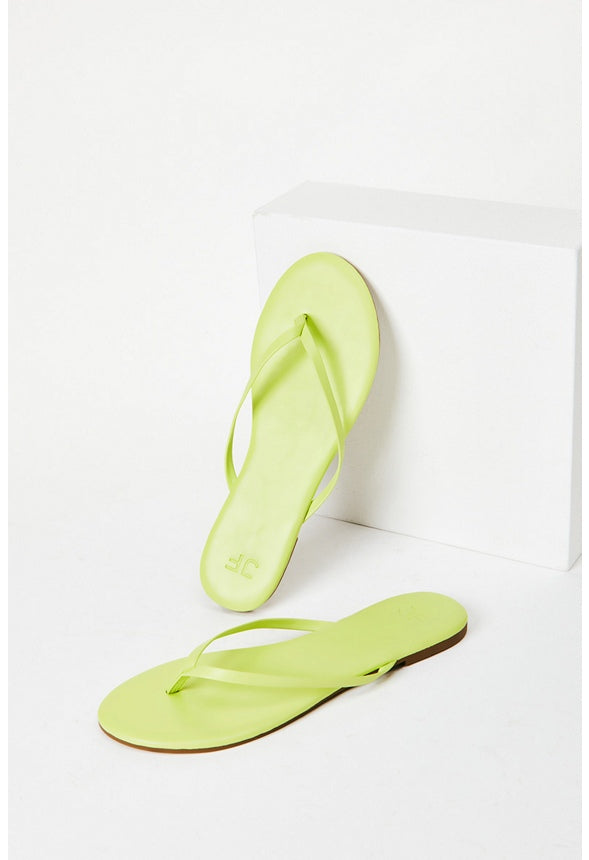 Layla Flat Thong Sandal Wild Lime