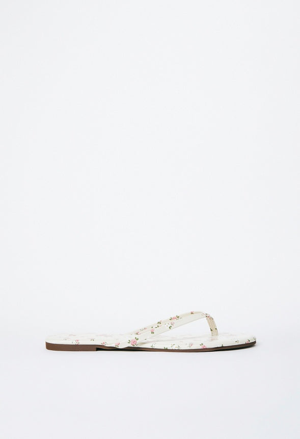 Layla Flat Thong Sandal Birch Floral