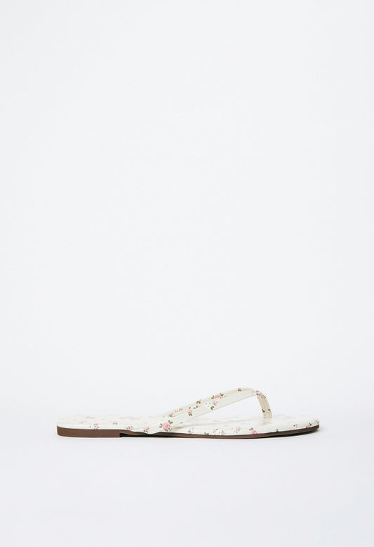 Layla Flat Thong Sandal Birch Floral