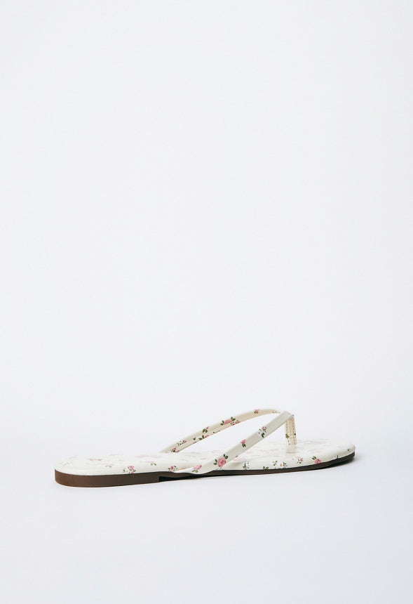 Layla Flat Thong Sandal Birch Floral