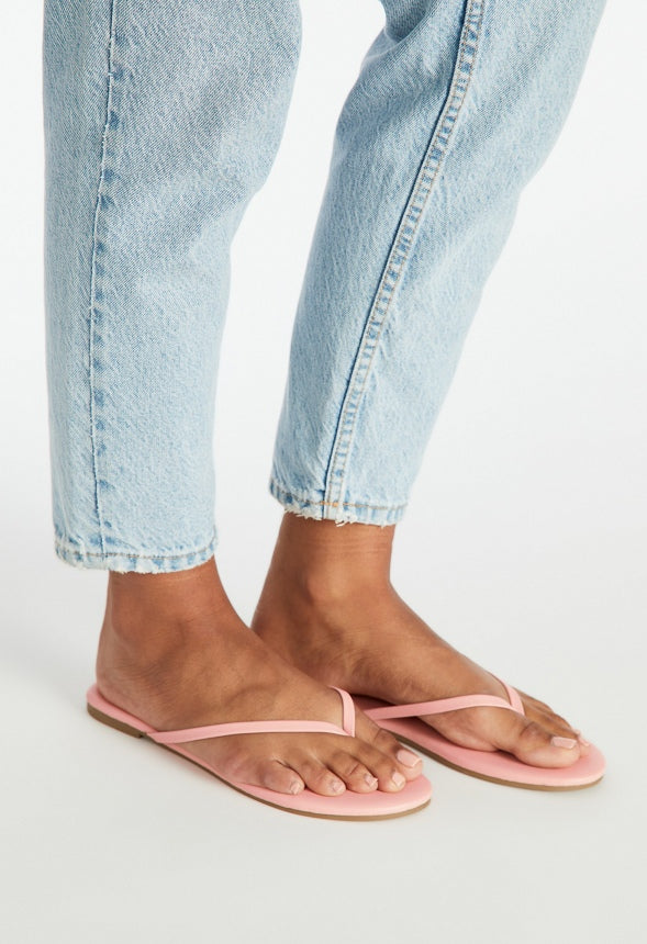 Layla Flat Thong Sandal Peach Bud