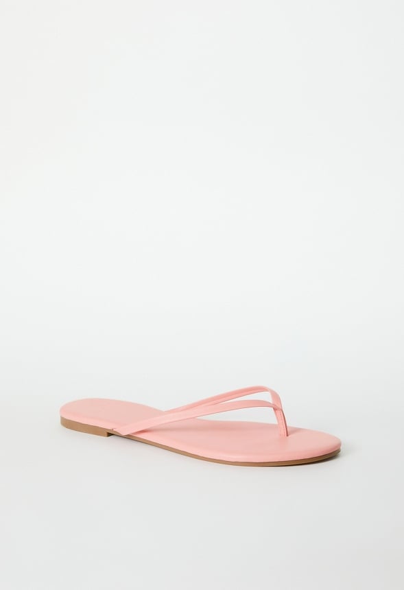 Layla Flat Thong Sandal Peach Bud