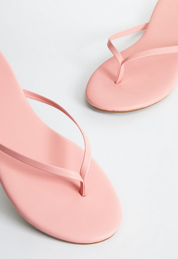 Layla Flat Thong Sandal Peach Bud