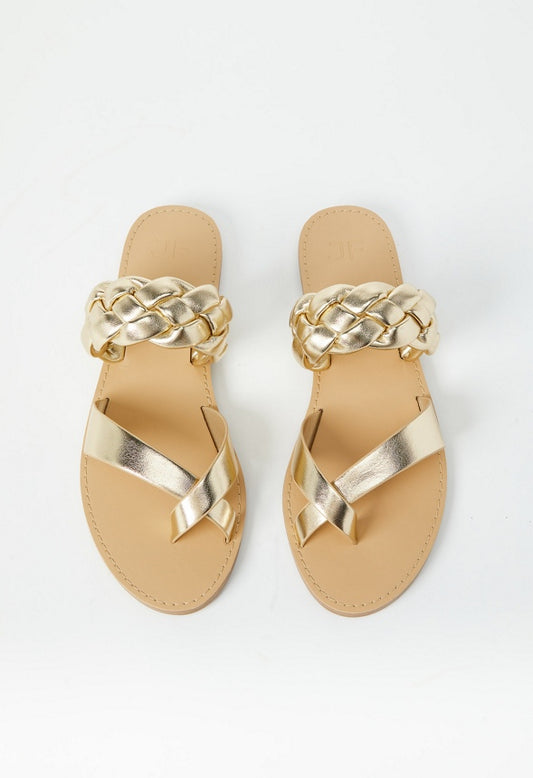 Suri Flat Slide Sandal Gold
