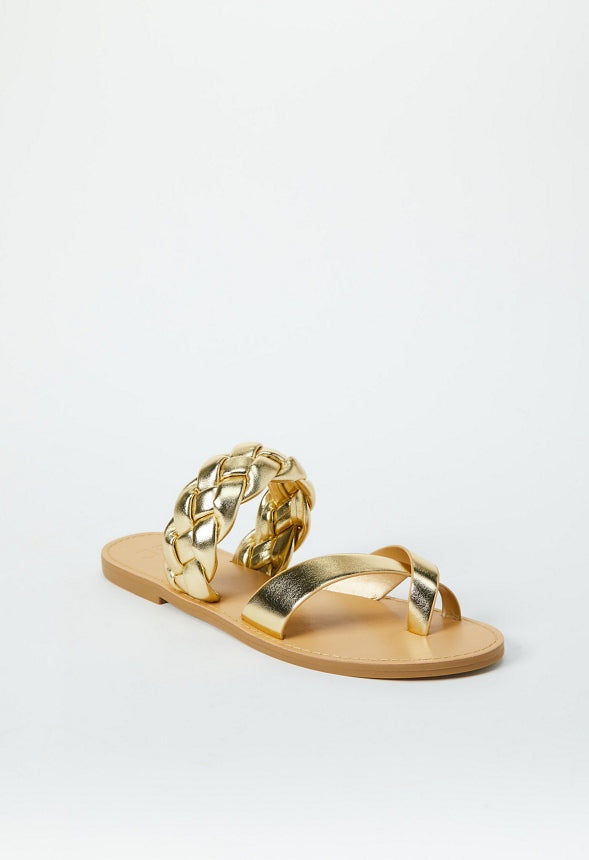 Suri Flat Slide Sandal Gold