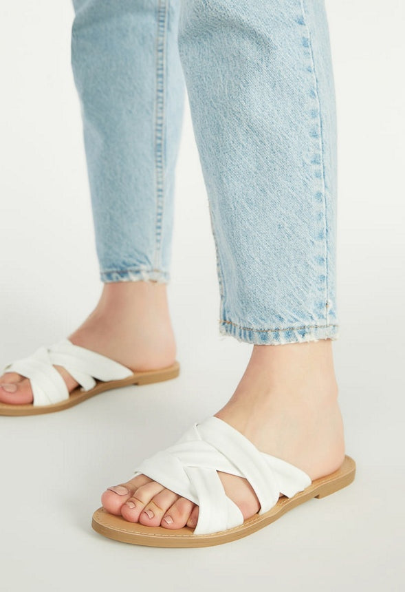 DANIELA FLAT SLIDE SANDAL Bright White