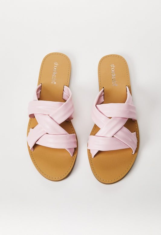 DANIELA FLAT SLIDE SANDAL Chalk Pink