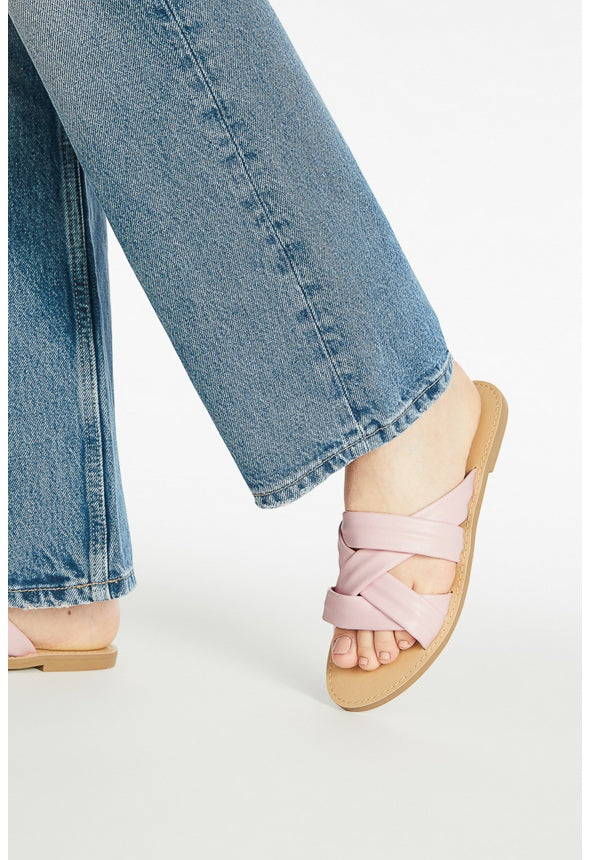 DANIELA FLAT SLIDE SANDAL Chalk Pink
