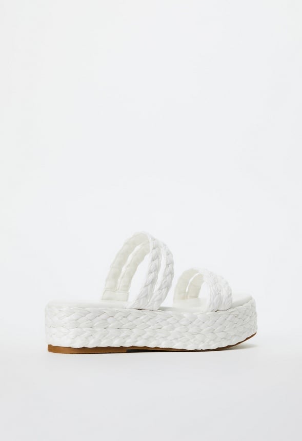 LANA RAFFIA FLAT SANDAL Bright White
