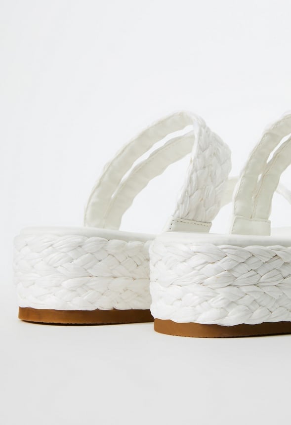 LANA RAFFIA FLAT SANDAL Bright White
