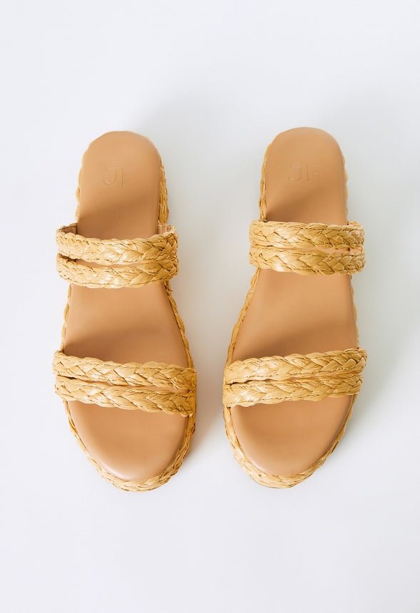 LANA RAFFIA FLAT SANDAL Natural