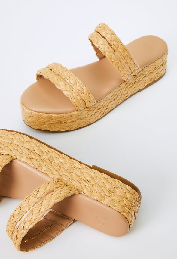 LANA RAFFIA FLAT SANDAL Natural