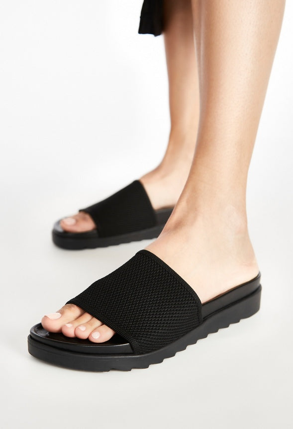 Nellie Slide Sandal Black Caviar