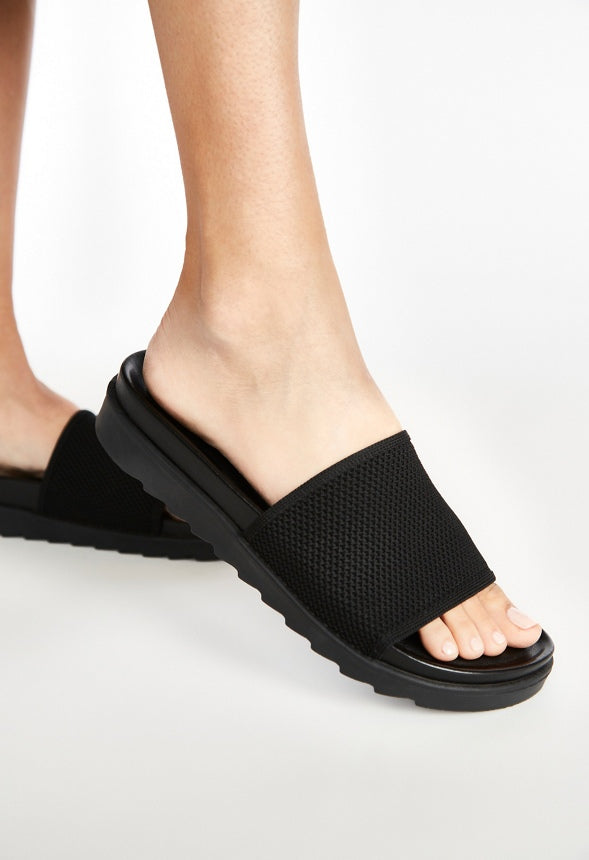 Nellie Slide Sandal Black Caviar