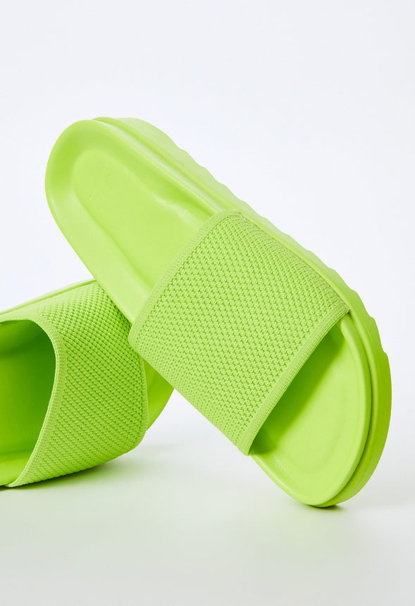 NELLIE SLIDE SANDAL Acid Lime
