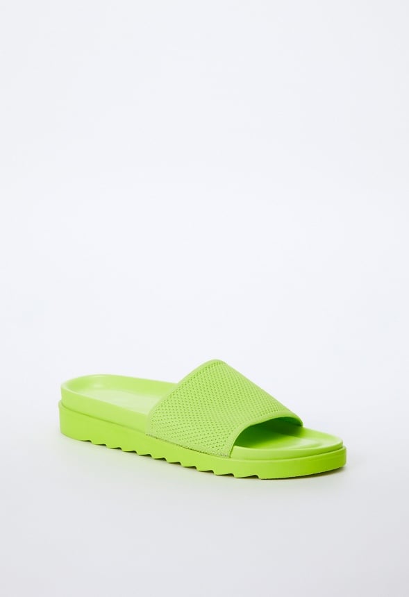 NELLIE SLIDE SANDAL Acid Lime