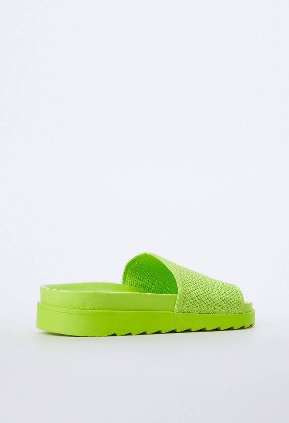 NELLIE SLIDE SANDAL Acid Lime