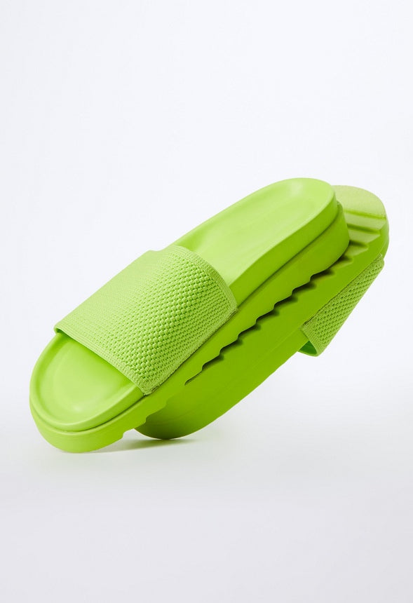 NELLIE SLIDE SANDAL Acid Lime
