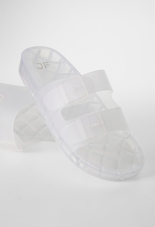 SADIE FLAT SLIDE SANDAL Clear