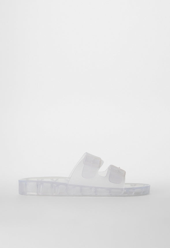 SADIE FLAT SLIDE SANDAL Clear