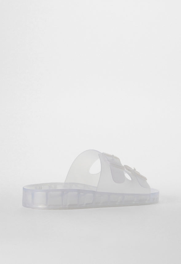 SADIE FLAT SLIDE SANDAL Clear