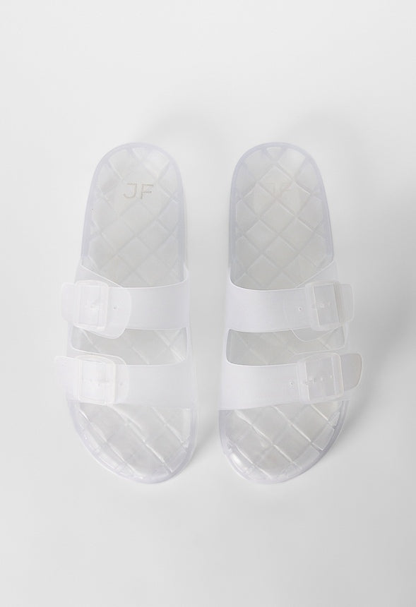 SADIE FLAT SLIDE SANDAL Clear