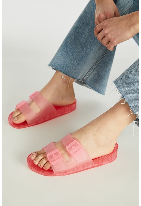 Sadie Flat Slide Sandal Blush