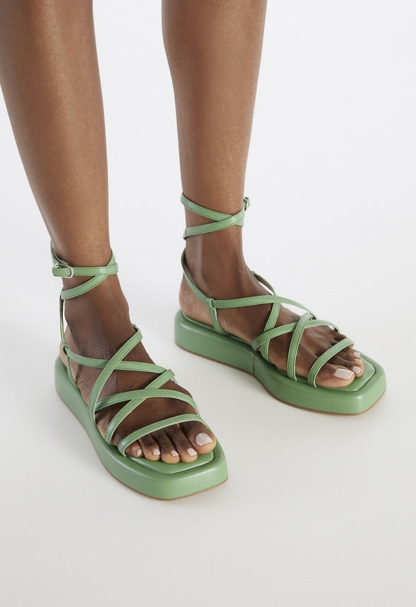 Tori Gladiator Sandal Stone Green