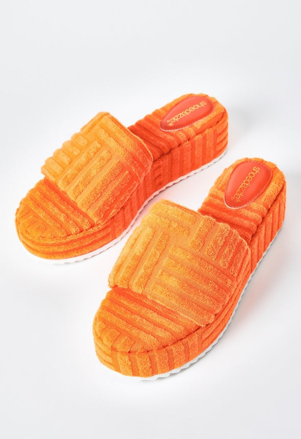 Gina Platform Slide Sandal Mandarin Orange