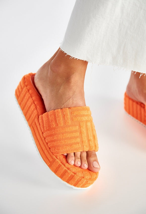 Gina Platform Slide Sandal Mandarin Orange