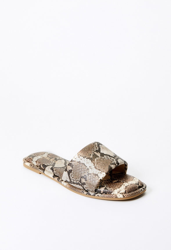 Halle Flat Slide Sandal Brown Multi