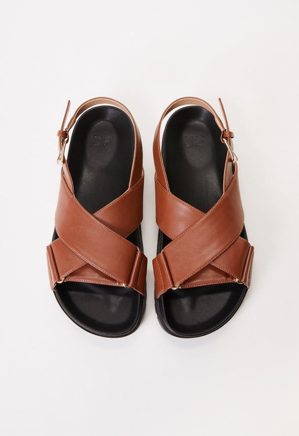 Fatima Flat Sandal Leather Brown