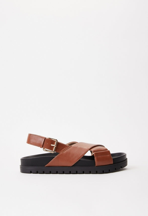 Fatima Flat Sandal Leather Brown
