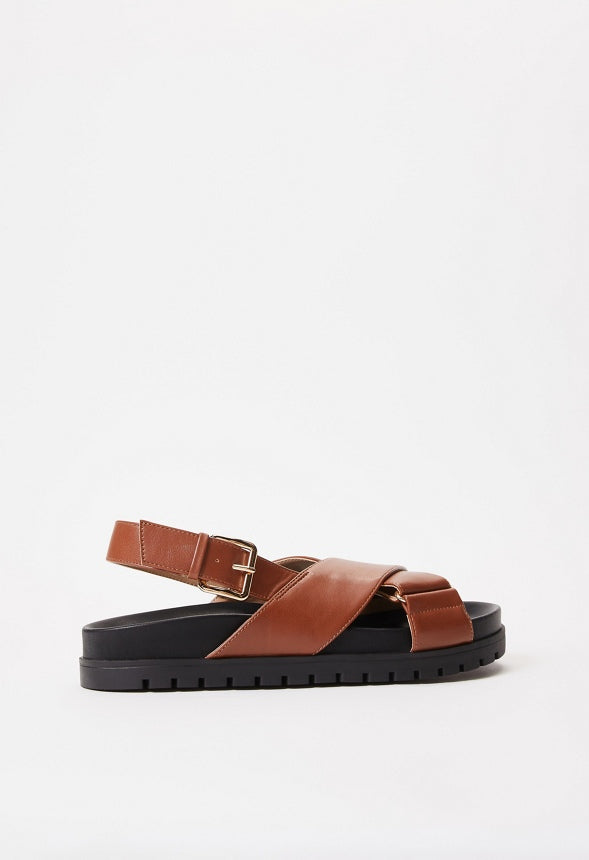 Fatima Flat Sandal Leather Brown