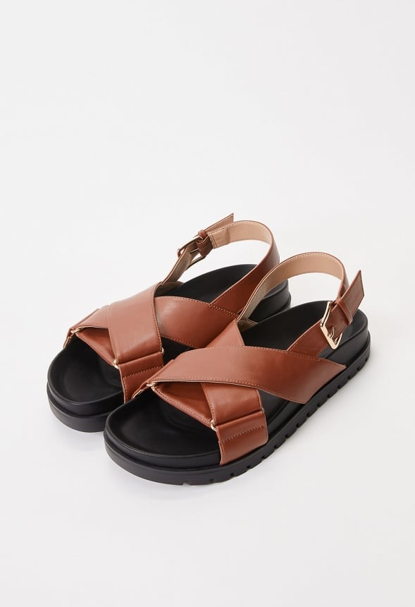 Fatima Flat Sandal Leather Brown
