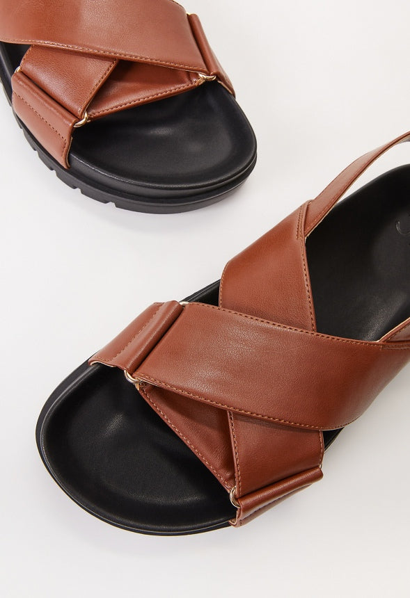 Fatima Flat Sandal Leather Brown