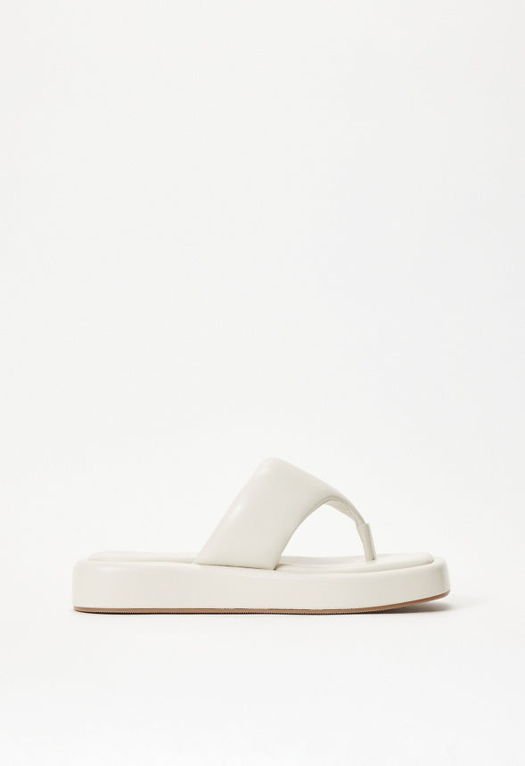 Lola Flat Thong Sandal Birch White
