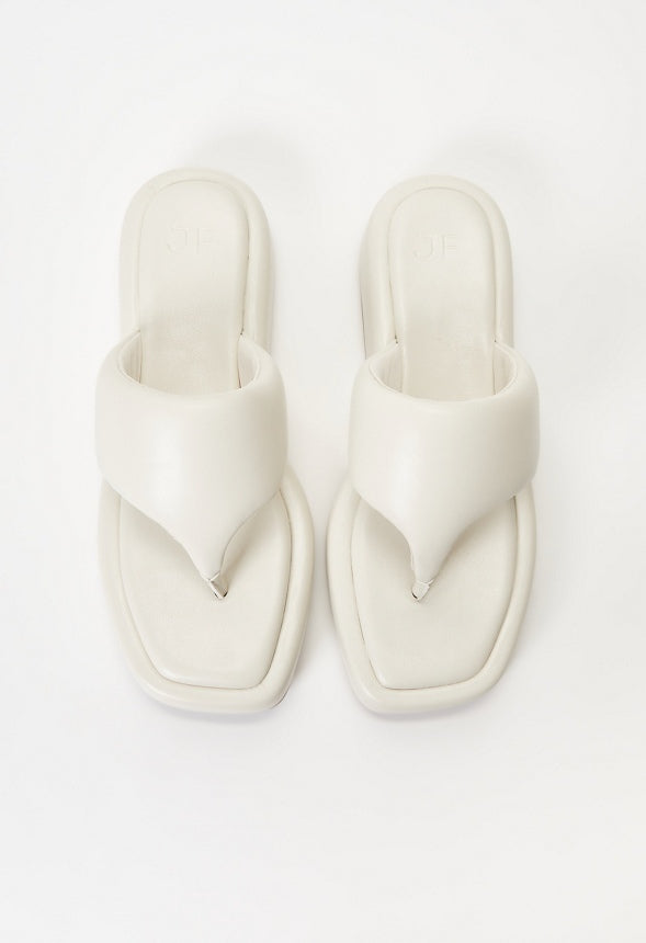 Lola Flat Thong Sandal Birch White