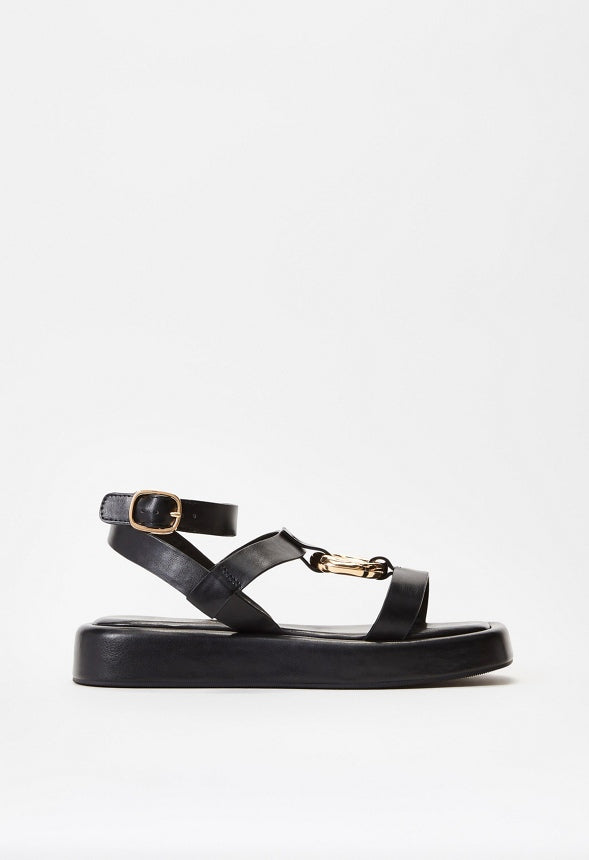 Mabel Flat Gladiator Sandal Black