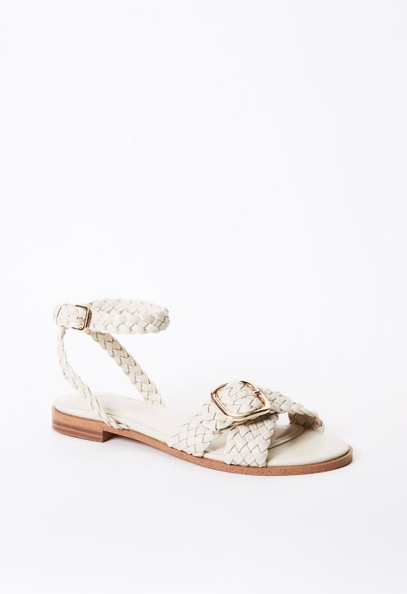 Thea Flat Sandal Birch White