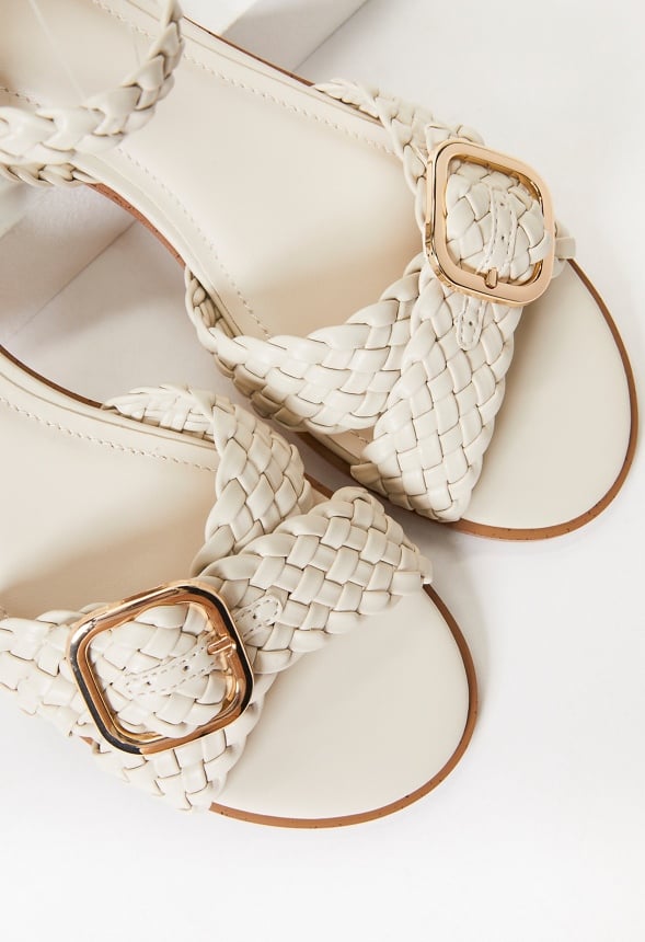 Thea Flat Sandal Birch White