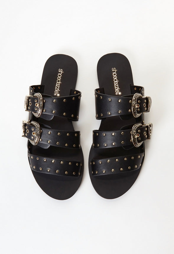 Kyra Flat Slide Sandal Black