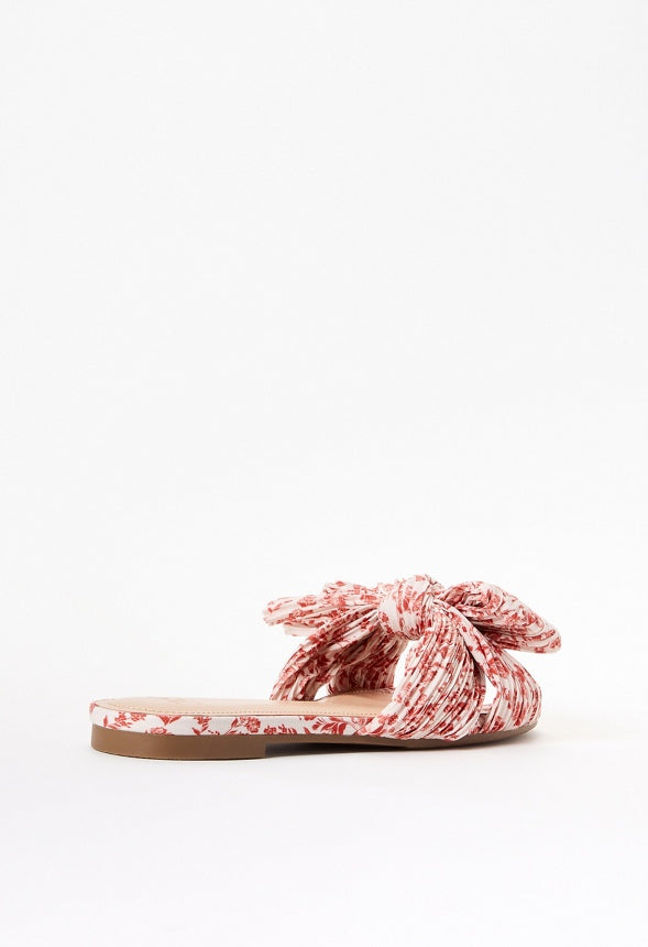 Carmella Flat Slide Sandal Red/ Birch Floral
