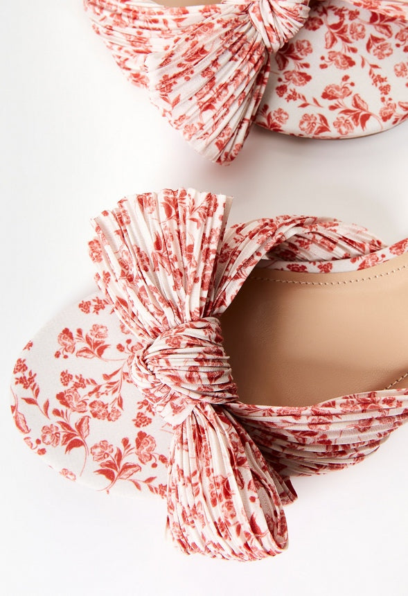 Carmella Flat Slide Sandal Red/ Birch Floral