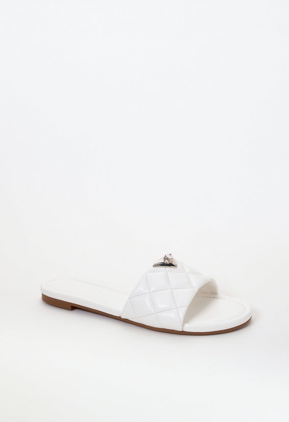 Sophie Flat Slide Sandal Bright White