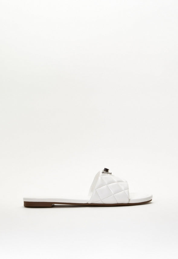 Sophie Flat Slide Sandal Bright White
